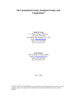 On Customized Goods, Standard Goods, and Competition