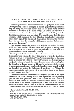Double Jeopardy: A New Trial after Appellate