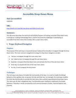 Accessible Drop-down Menu - California State University, Northridge