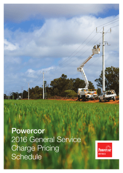 Powercor 2016 General Service Charge Pricing Schedule
