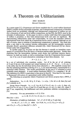 A Theorem on Utilitarianism