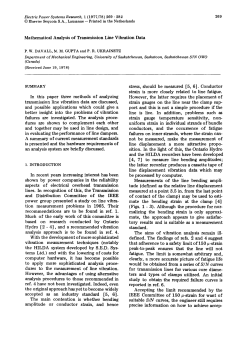 Mathematical Analysis of Transmission Line Vibration Data In this
