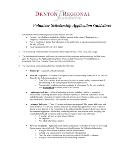 Denton Regional Foundation Volunteer Scholarship