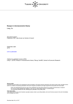 Tilburg University Essays in microeconomic theory Lang, Xu