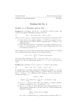 Problem Set No. 4 - Universit&auml;t Basel