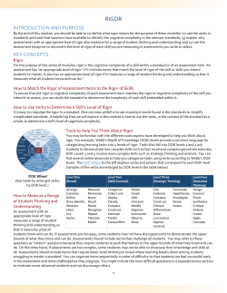 Rigor - Center on Standards and Assessment Implementation (CSAI)