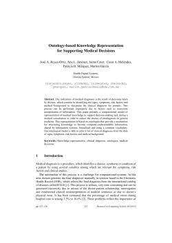 Ontology-based Knowledge Representation for Supporting Medical