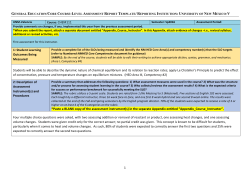 Student Learning Outcomes Being Measured Students will be able