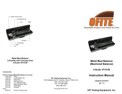 115-00 - OFITE Metal Mud Balance - User Manual
