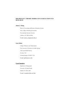 DISCREPANCY THEORY MODELS OF SATISFACTION IN IS