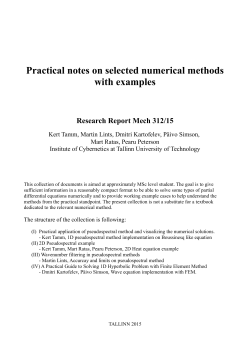 Practical notes on selected numerical methods with examples