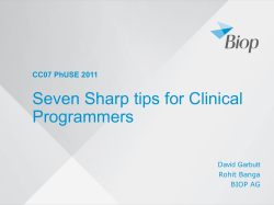 Seven Sharp tips for Clinical Programmers