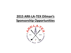 2015 ARK-LA-TEX Sponsorship Opportunities - Ark-La