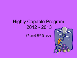 Highly Capable Program 2009