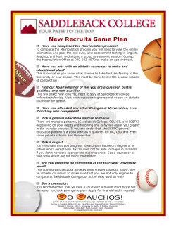 New Recruits Game Plan