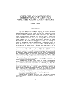 debtor-filed acknowledgments of creditors` claims