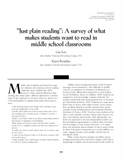 "Just plain reading": A survey of what makes students want