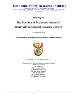 The Social and Economic Impact of South Africa`s