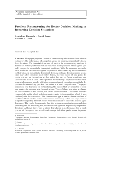 Problem Restructuring for Better Decision Making in Recurring