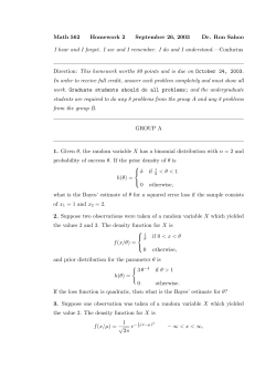 Math 562 Homework 2 September 26, 2003 Dr. Ron Sahoo I hear