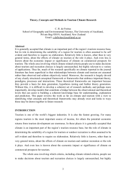 3 Theory, Concepts and Methods in Tourism Climate Research C. R.