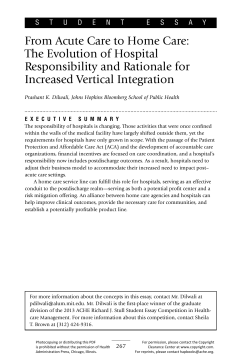 From Acute Care to Home Care: The Evolution of Hospital