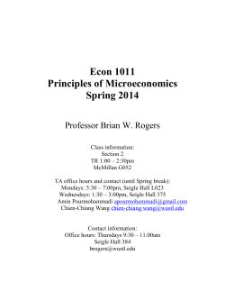 Econ 1011 Principles of Microeconomics Spring 2014