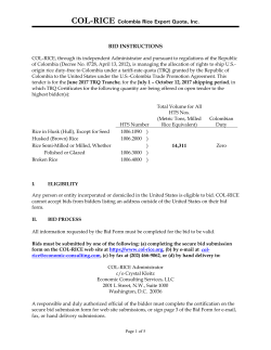 Bid Instructions, June, 2017 - COL-RICE