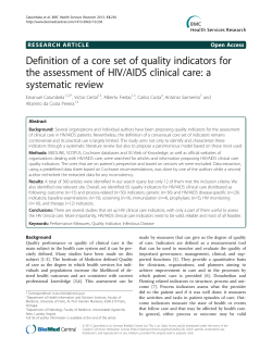 Definition of a core set of quality indicators for the