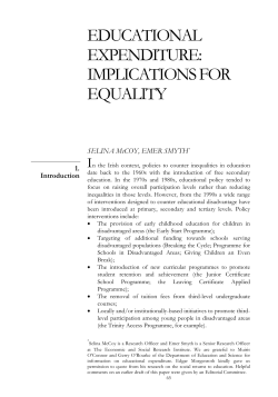 educational expenditure: implications for equality