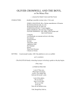 OLIVER CROMWELL AND THE BOYS (a musical)