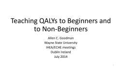 Teaching QALYs - Wayne State University
