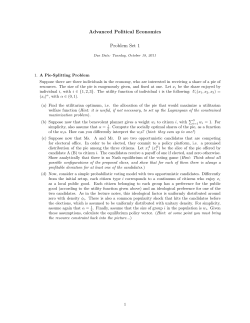 Advanced Political Economics Problem Set 1