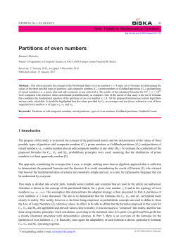 Partitions of even numbers