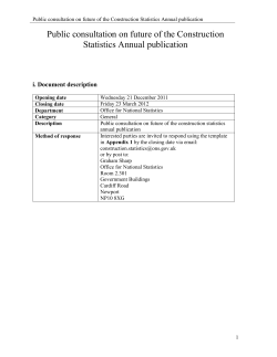consultation document - Office for National Statistics