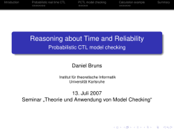 Probabilistic CTL model checking