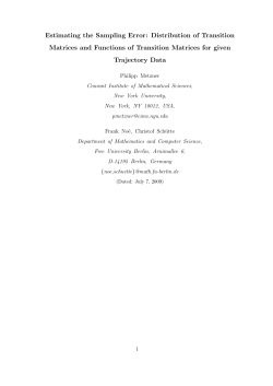 Estimating the Sampling Error: Distribution of Transition Matrices