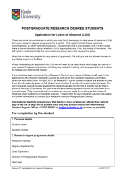 Application for Leave of Absence