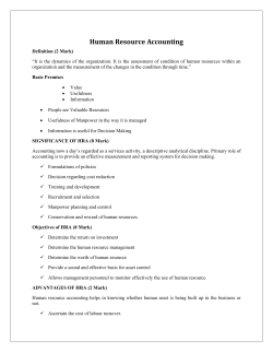 Human Resource Accounting - KV Institute of Management and