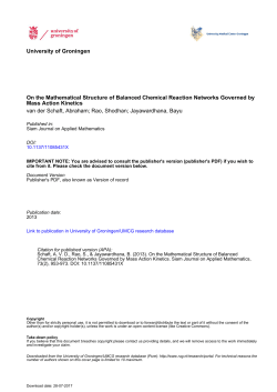 University of Groningen On the Mathematical Structure of Balanced