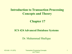 Introduction to Transaction Processing
