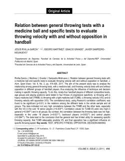 Relation between general throwing tests with a medicine ball and