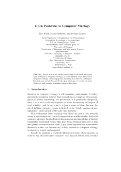 Open Problems in Computer Virology