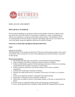 IOWA STATE UNIVERSITY PROCEDURAL HANDBOOK The