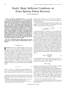 Nearly Sharp Sufficient Conditions on Exact Sparsity Pattern Recovery