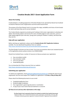 Application Form - Shared Care Scotland