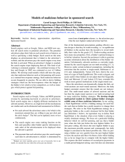 Models of malicious behavior in sponsored search