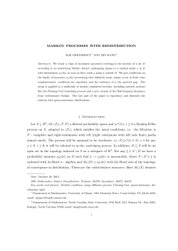 Markov processes with redistribution - math.miami.edu