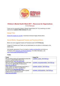 Children`s Mental Health Week 2017 &ndash; Resources for
