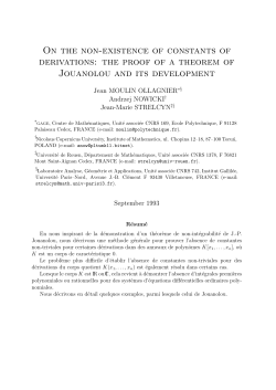 On the non-existence of constants of derivations: the proof of a